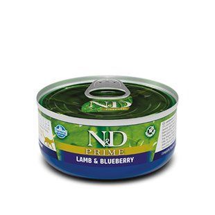 Вологий корм Farmina N&D Grain Free Prime Lamb Adult для котів беззернової з ягнятком та чорницею 70 г 160600 фото