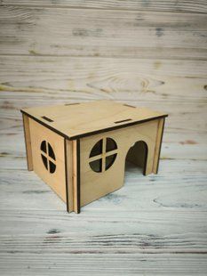 Будиночки для маленьких гризунів з фанери 14 &times; 11,5 &times; 7,5 см ZP-00045 фото